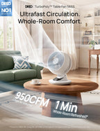 DREO Smart Fan for Bedroom, Powerful 85 ft Airflow, 12 Inches, Desk Fans in 20dB Quiet, 90°+90° oscillating fans, App/Voice Control, 9 Speeds & 8/12H Timer for Home Office Dorm