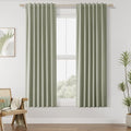 Sage Green 100% Blackout Curtains 63 Inch Length 2 Panels Set by Guken