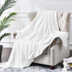 BEDELITE Fleece Blanket Twin Size – 3D Ribbed Jacquard Soft and Warm Decorative - Image 2