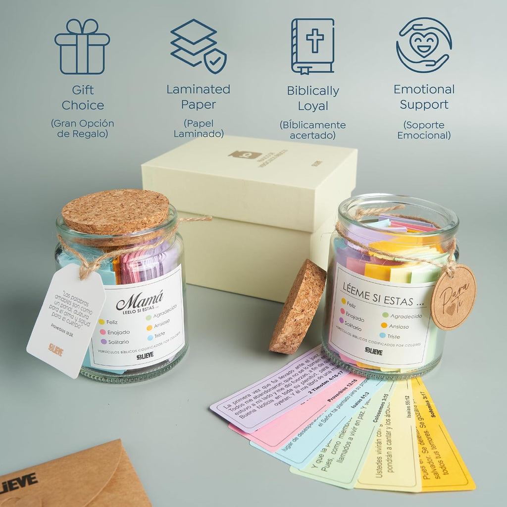 BLIEVE Read Me When Bible Verses Jar In Spanish