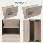 Decorative File Organizer Box Set of 2 - Collapsible Linen Filing Cabinets