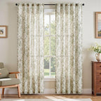 jinchan Linen Blend Floral Curtains by JINCHAN