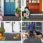 Smiry Front Door Mat Outside Entrance, Heavy Duty Sturdy Natural Rubber Doormat - Image 7