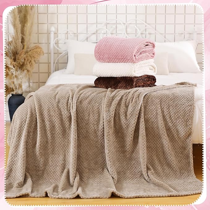Newwiee 4 Pcs Flanne Fleece Throw Blanket - Image 5