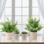 ALAGIRLS 4 Pack Small Fake Plants, 10" Artificial Plants Indoor