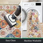 HEBE Hallway Runner Rug 2'x10' Washable Vintage Distressed Area Rugs Non Slip - Image 4