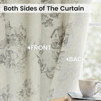 Yakamok Grey Floral Linen Curtains - Image 3