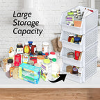 Skywin Stackable Storage Bins Open Front for Pantry Storage, 4 Pack - White