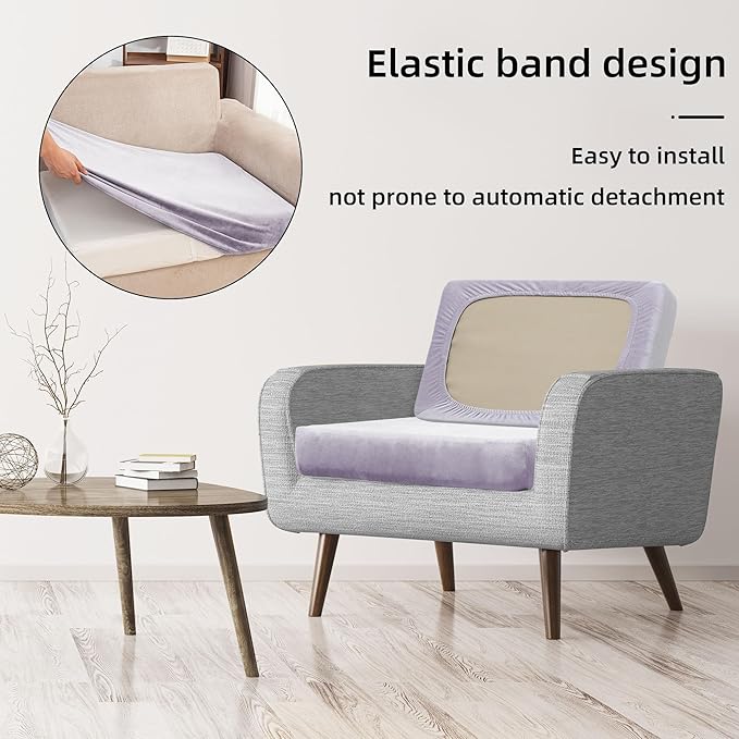 8Pcs Stretch Velvet Patio Cushion Cover, - Image 5