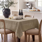 NOVILYS Rectangle Tablecloth with Linen Textured, 60 x 84 Inch, Brown