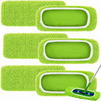Toulite 6 Pcs Reusable Microfiber Mop Pads Compatible with XL, Green, White