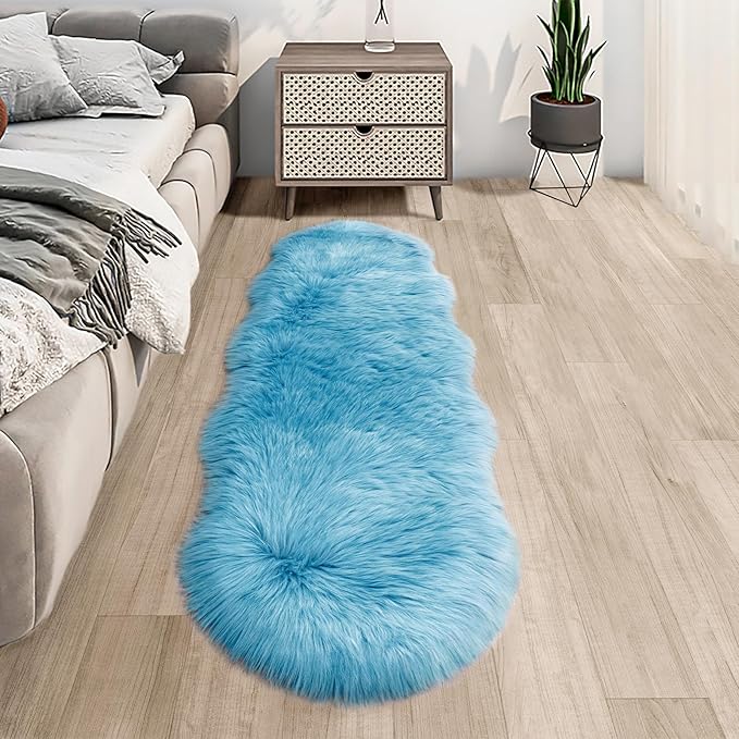 Faux Fur Rug for Bedroom, Fluffy Runner Rugs Soft Sheepskin Rug Sofa Couch Seat - Image 3