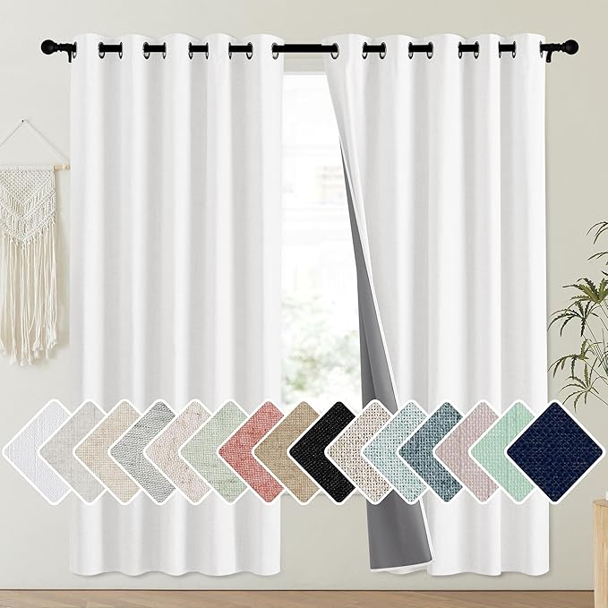 NICETOWN 100% Absolutely Blackout Linen Curtains by NICETOWN