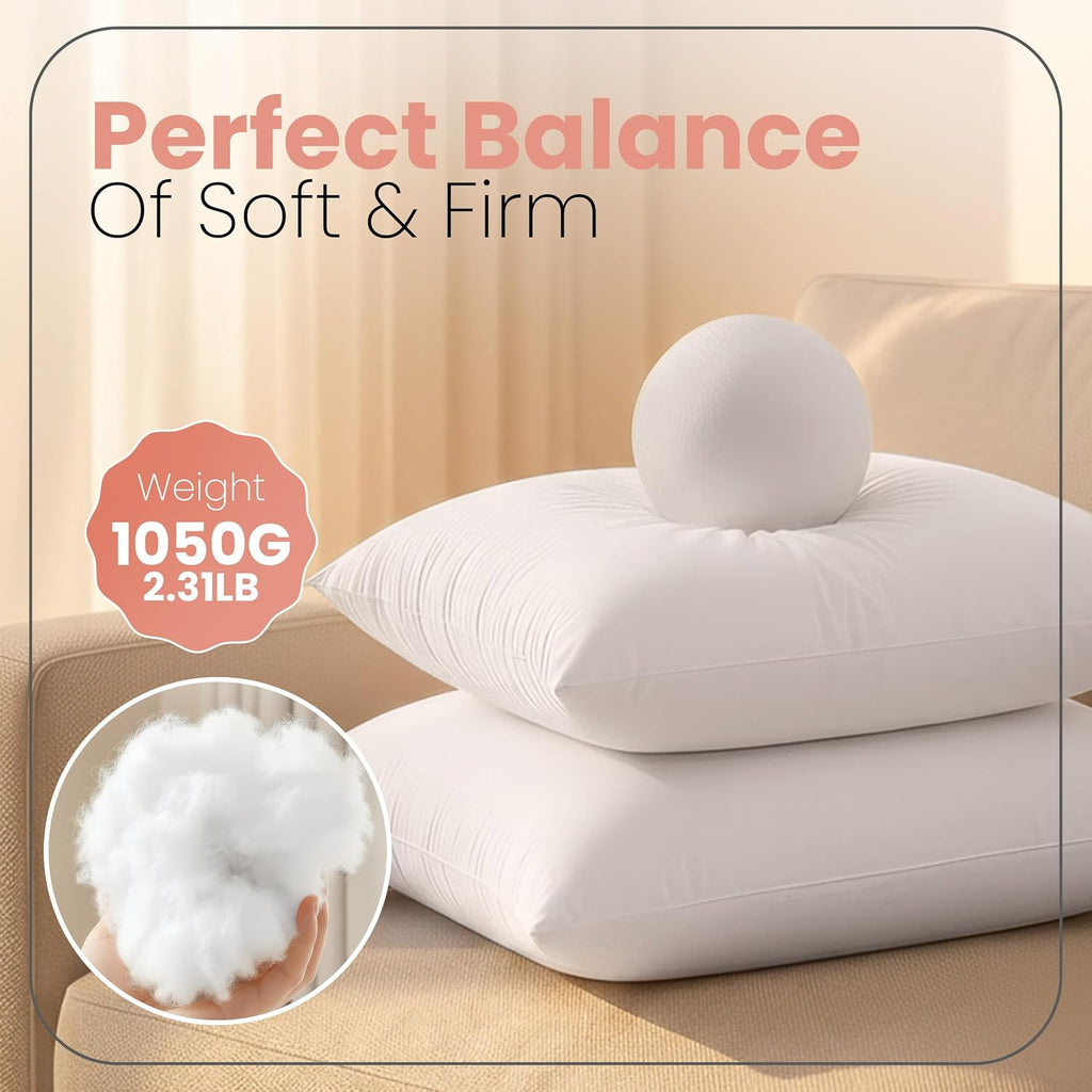 Utopia Bedding 26x26 Pillow Inserts, White Throw Pillows for Couch, 2 Pack