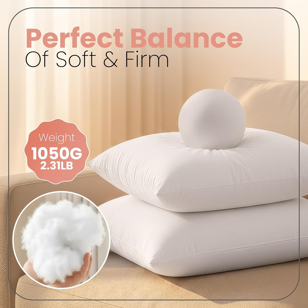 Utopia Bedding 26x26 Pillow Inserts, White Throw Pillows for Couch, 2 Pack