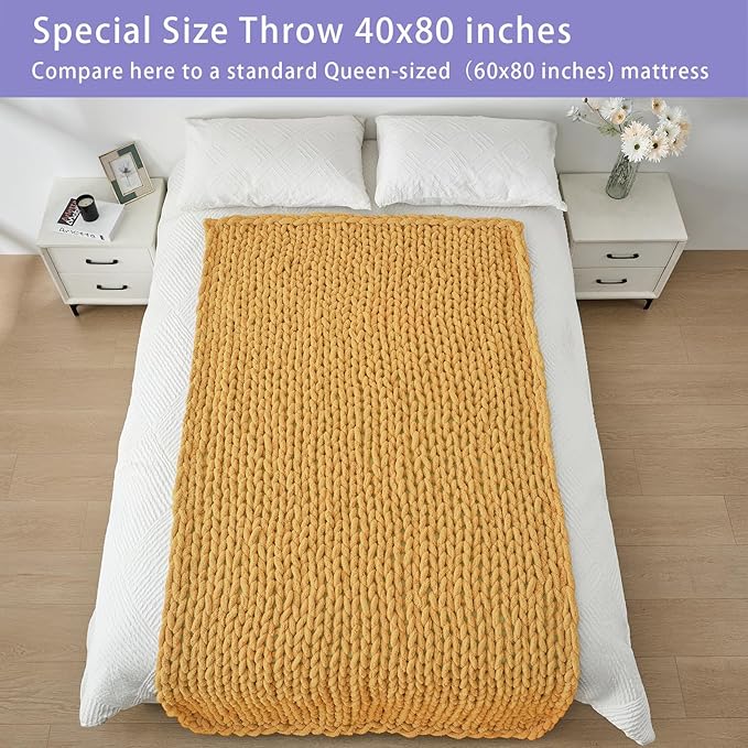 Bigacogo Chunky Knit Throw Blanket - Image 6