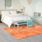 Goideal Fluffy Rug for Bedroom Living Room, 7x10 Orange Area Rugs, Faux Fur - Image 3