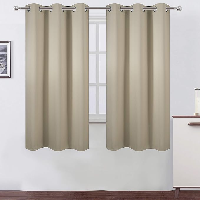 LEMOMO Beige Thermal Blackout Curtains/38 x 63 Inch/Set of 2 Panels Room by Lemomo