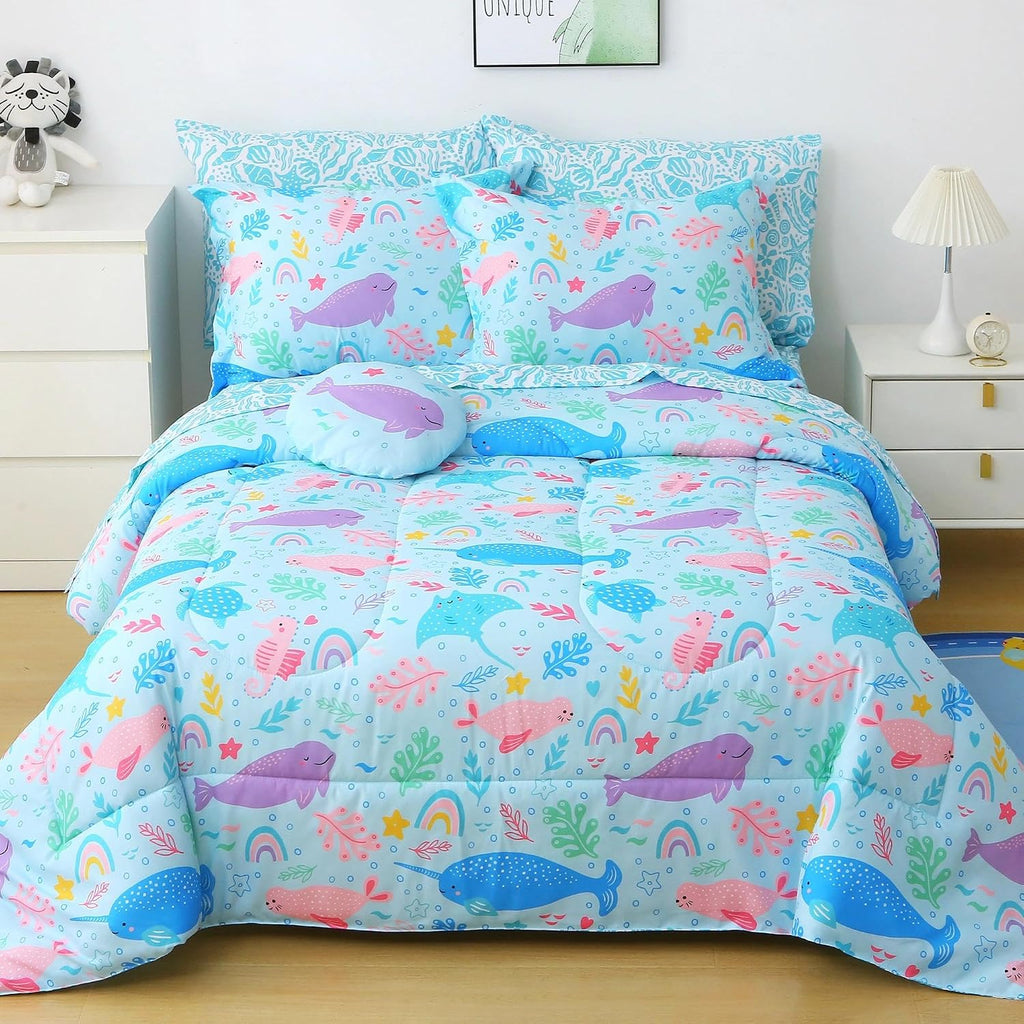 Mooreeke Kids Twin Comforter Sets for Boys 6 Pieces Excavator Grey Bedding Set for Teens Soft Microfiber Kids Bed in A Bag with Comforter, Sheet Set, Shams and Decorative Toy Pillow All Season