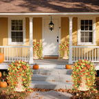 Artificial Fall Flowers for Outdoors UV Resistant Orange Fake Mums Decor
