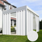 Linen Outdoor Curtains for Patio Waterproof 4 Pcs 54x84 In White