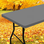 Smiry Elastic Fitted Polyester Tablecloths for 8 Foot Rectangle Tables