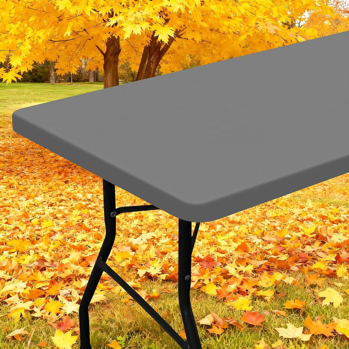 Smiry Elastic Fitted Polyester Tablecloths for 8 Foot Rectangle Tables