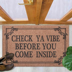 Front Door Indoor Outdoor Entrance Doormat Brown Rubber Welcome Door Mat Come - Image 4