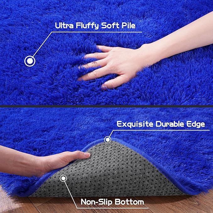 Pionblank Large Area Rug for Living Room 10x14, Fuzzy Modern Shag Rug, Fluffy - Image 6