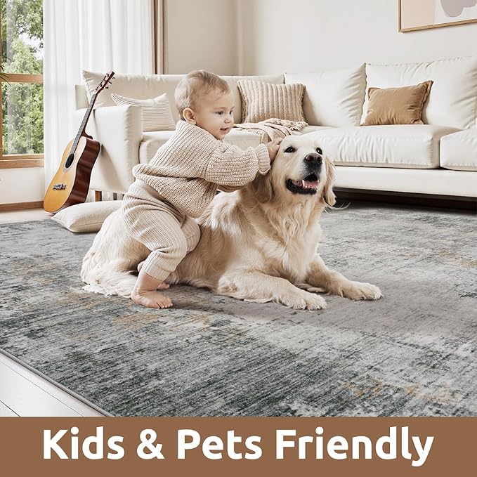 AMOAMI 2 x 10 Hallway Runner Rug Non Slip Super Soft Long Runner Rugs Machine - Image 5