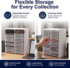 Stackable CD Storage Organizer, Holds 34 CD Cases, Great Gift Idea