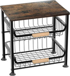 NiuYichee 3-layer Kitchen Fruit Storage Basket Snack Rack, Countertop & Desktop Pull-out Metal Basket with Handle, Organizers