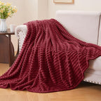 BEDELITE Fleece Throw Blanket for Couch – 3D Ribbed Jacquard Soft and Warm - Image 2