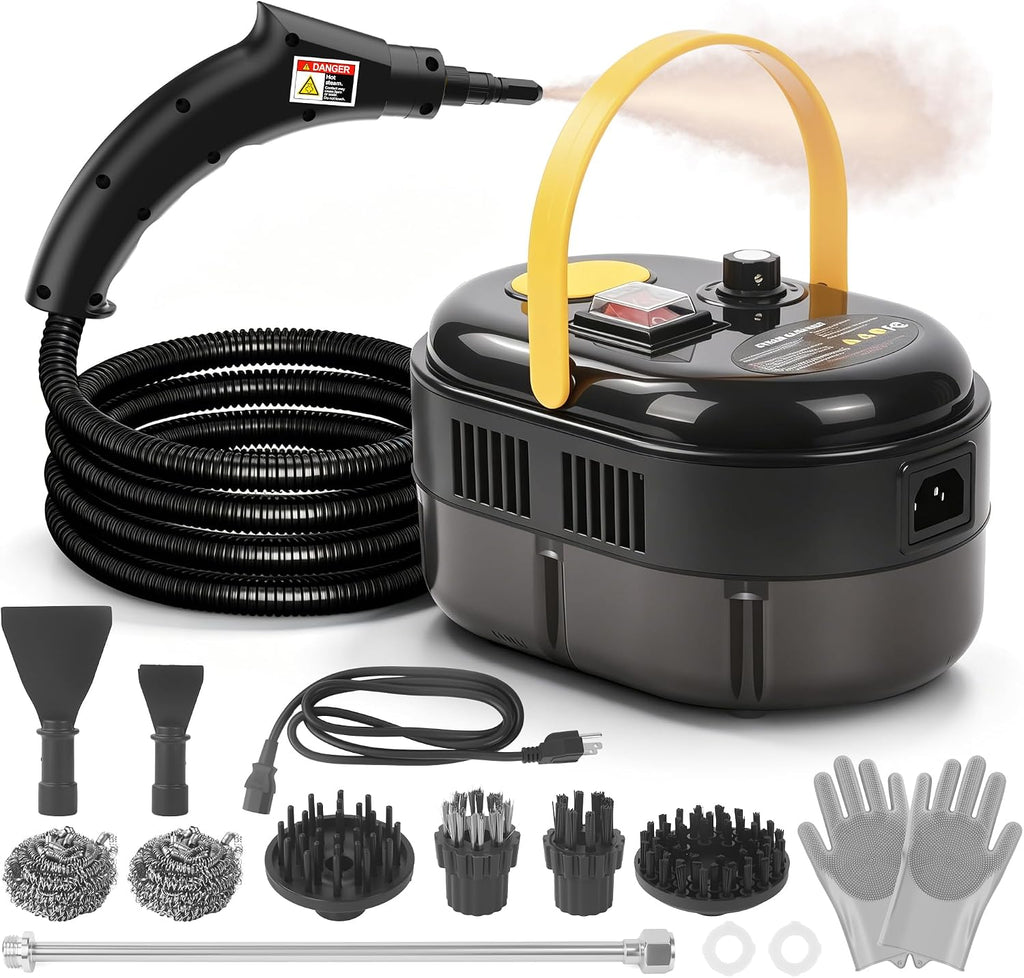 CE-01 Portable Steam Cleaner with Accessory Kit, High Temperature Handheld Steam Cleaning Machine for Home, Kitchen, Bathroom, Tile Grout, Sink, Range Hood, Car Interior and Household Surfaces