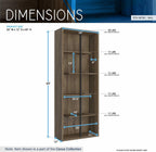 Techni Mobili 5 Shelf Bookcase - Walnut Vertical Standing Wood Bookshelf for Living Room, Bedroom & Home Office - Staggered Bookcase with Asymmetrical Shelves & Heavy Duty Steel Bar Cassa Collection