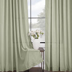 Linen Blend Sage Green Curtains 63 inch Length 2 Panels - Image 3