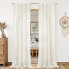 LAMIT Cream 80 inch Linen Curtains by LAMIT
