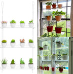 3-Tier Clear Hanging Window Plant Shelves, Indoor Acrylic Plant Stand