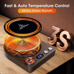 MQFORU Retro Coffee Mug Warmer, 36W Fast Heating with 9 Temp Settings & 0.5-9H Timer, Auto Shut-Off & Memory Function, Smart Desk Warmer for Coffee, Tea, Milk, Candle - Ideal Gift Accessories