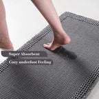 RESARE Waffle Bath Mat, Super Absorbent Non-Slip Machine Washable, Ultra Soft - Image 3