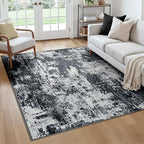 Washable Area Rugs Square 6ft Non-Slip Modern Abstract Soft by RELEANY