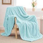 BEDELITE Fleece Blanket Twin for Bed Couch, 3D Jacquard Decorative Cloud Blue - Image 8