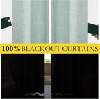 NICETOWN 100% Absolutely Blackout Linen Curtains - Image 2