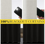 NICETOWN Snowbound Vintage Linen 100% Blackout Curtains - Image 5