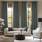 NICETOWN Room Darkening Draperies Curtains Panels, 2 Panels Dark Mallard W52 x - Image 2