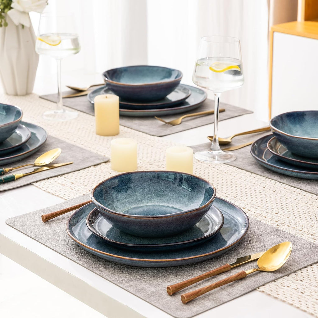 AmorArc Ceramic Dinnerware Sets for 6, 18Pcs Plates and Bowls Sets Dishes