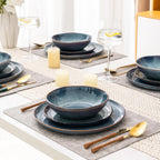 AmorArc Ceramic Dinnerware Sets for 6, 18Pcs Plates and Bowls Sets Dishes