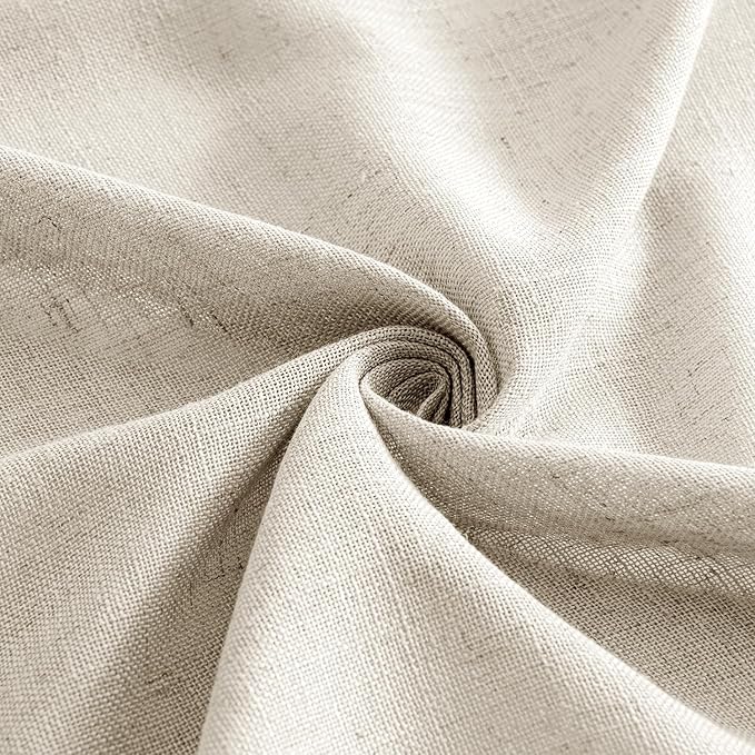 MIULEE Cream Linen Curtains 72 Inch Length 2 Panels - Image 8