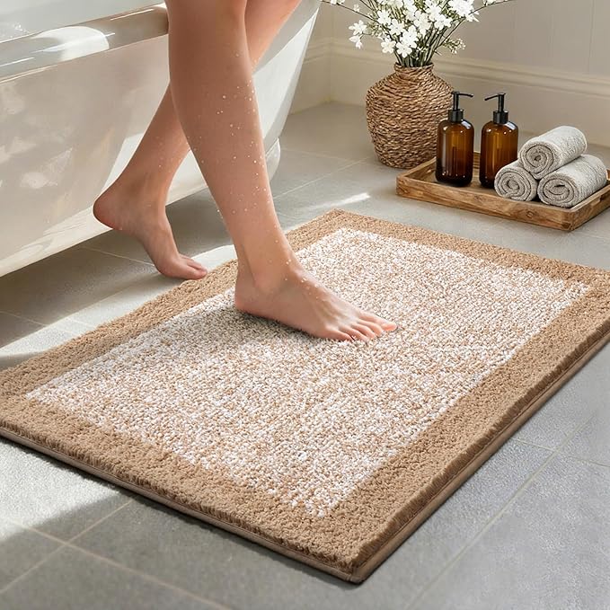 Bathroom Rugs 30x20 Non Slip Washable, Soft Absorbent Quick Dry Mats by Unknown