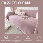 HANDONTIME Soild Couch Covers for Dogs Pink-Purple Sofa Covers Boho Cover for - Image 7